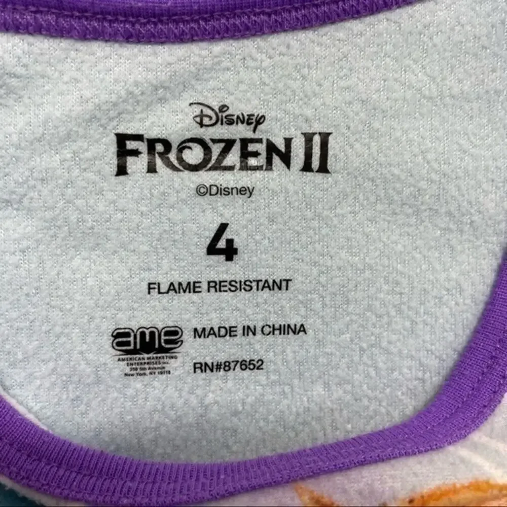 Disney Frozen Elsa and Anna Long Sleeve Pajama Top Loungewear Size 4